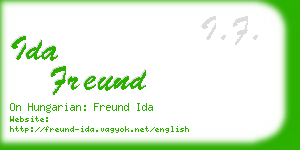 ida freund business card